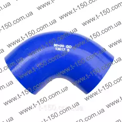 Патрубок турбокомпрессора МТЗ,ПАЗ,ЗИЛ-5301 большой (синий силикон, D=90 мм., L=90 мм.), 260-1109009-А